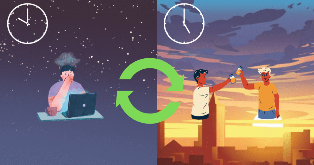 夜と夕方